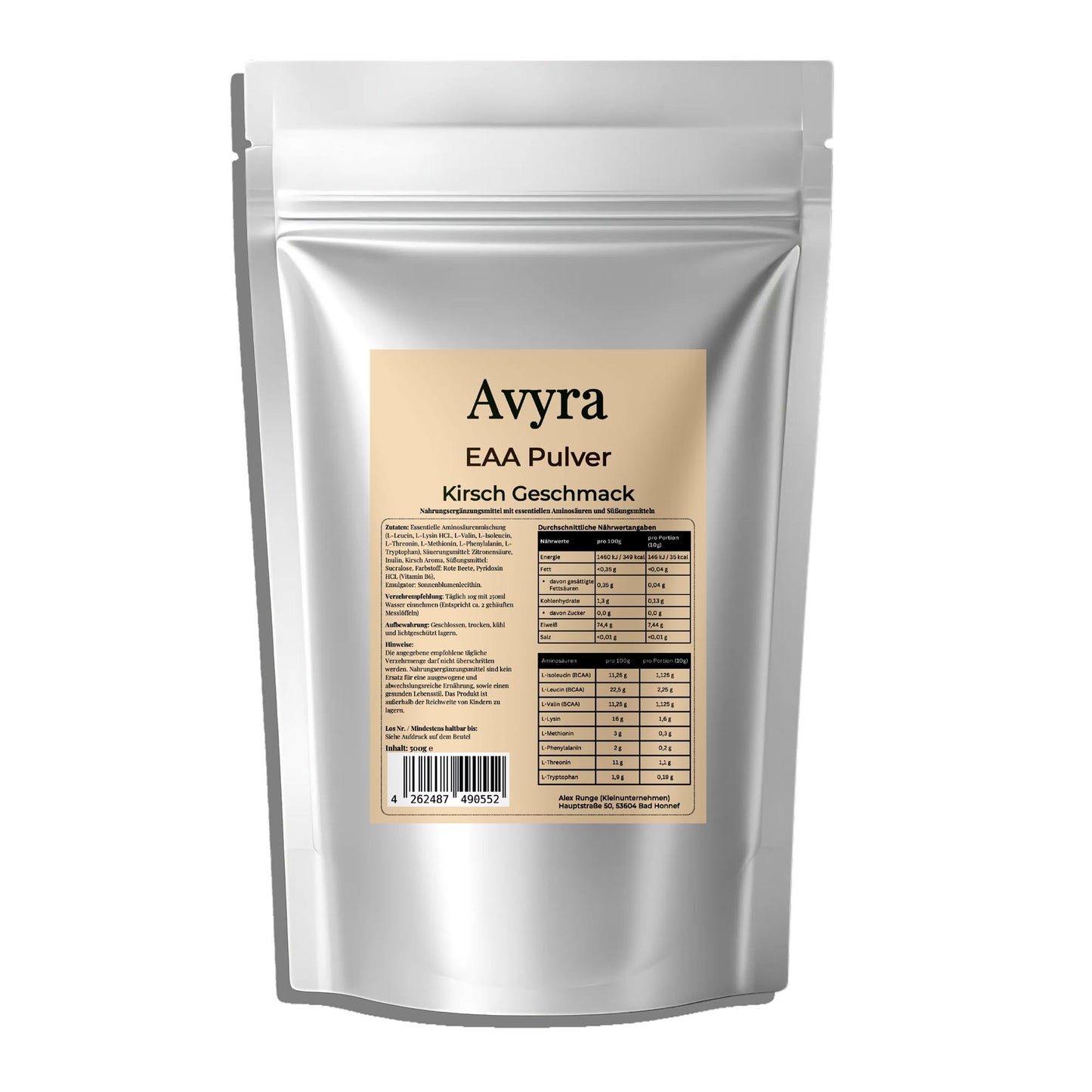EAA (Essentielle Aminosäuren) Kirsche - 500g - Avyra Deluca Shop