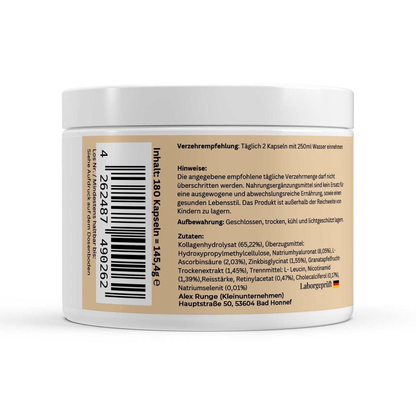 Kollagenhydrolysat PLUS Haut Haare Nägel - 180 Kapseln - Avyra Deluca Shop