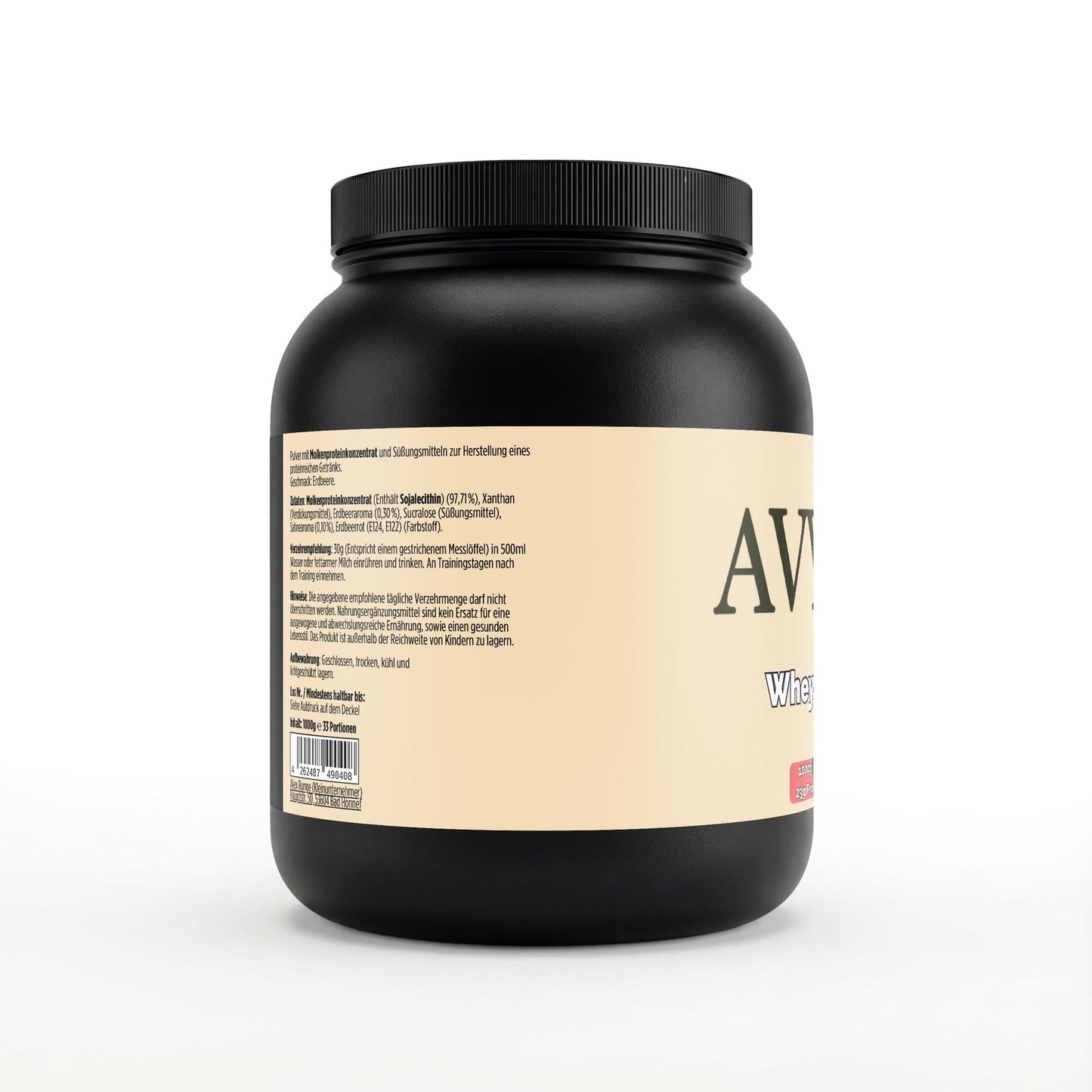 Premium Whey Protein Erdbeere - 1.000g - Avyra Deluca Shop