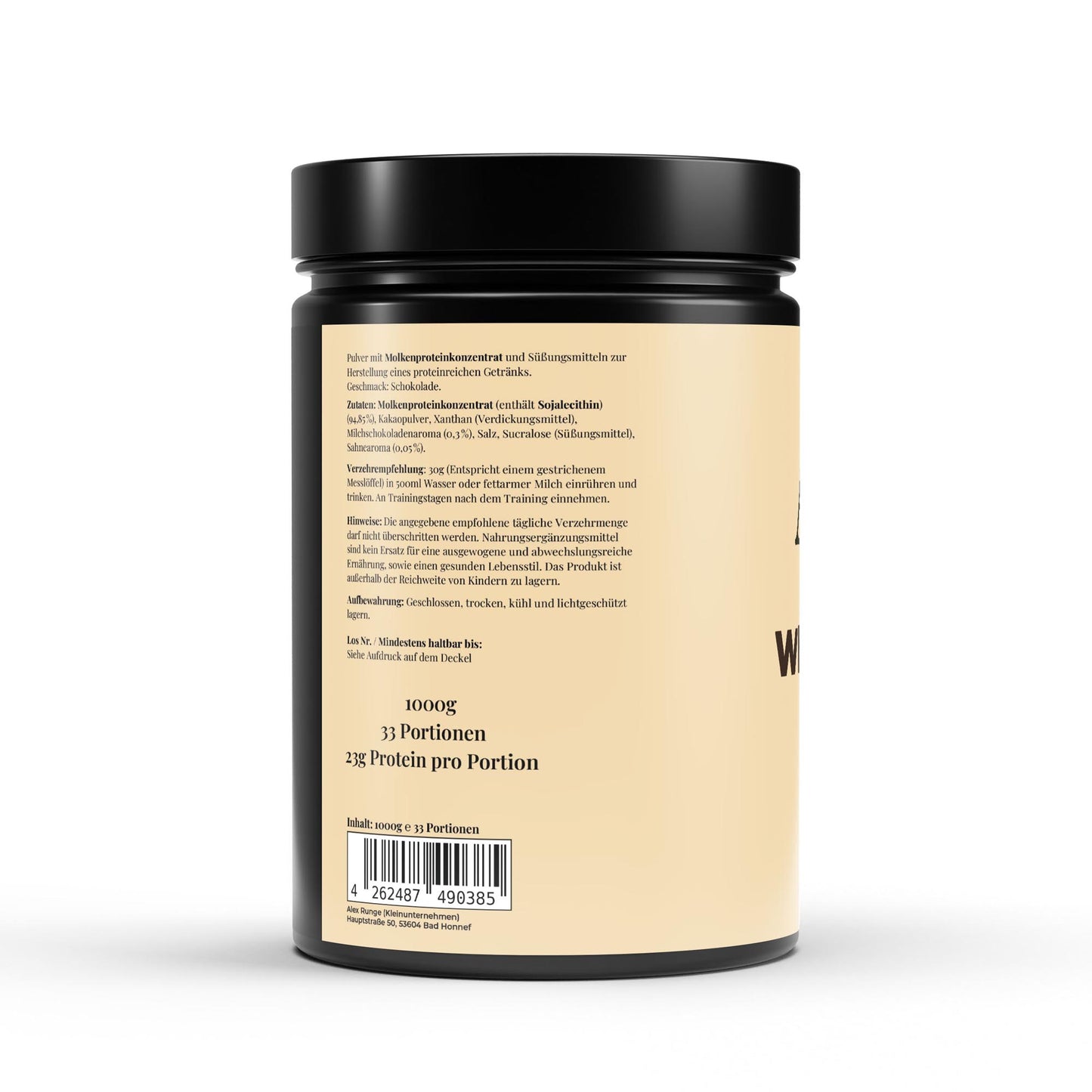 Premium Whey Protein Schokolade - 1.000g - Avyra Deluca Shop