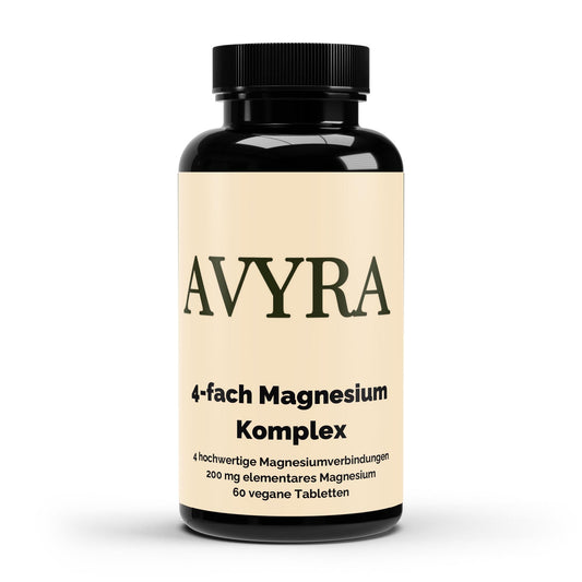 Magnesium 4fach Komplex - 60 vegane Tabletten - Avyra Deluca Shop